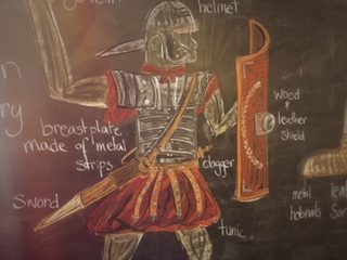 Chalk Drawing: Roman Soldier