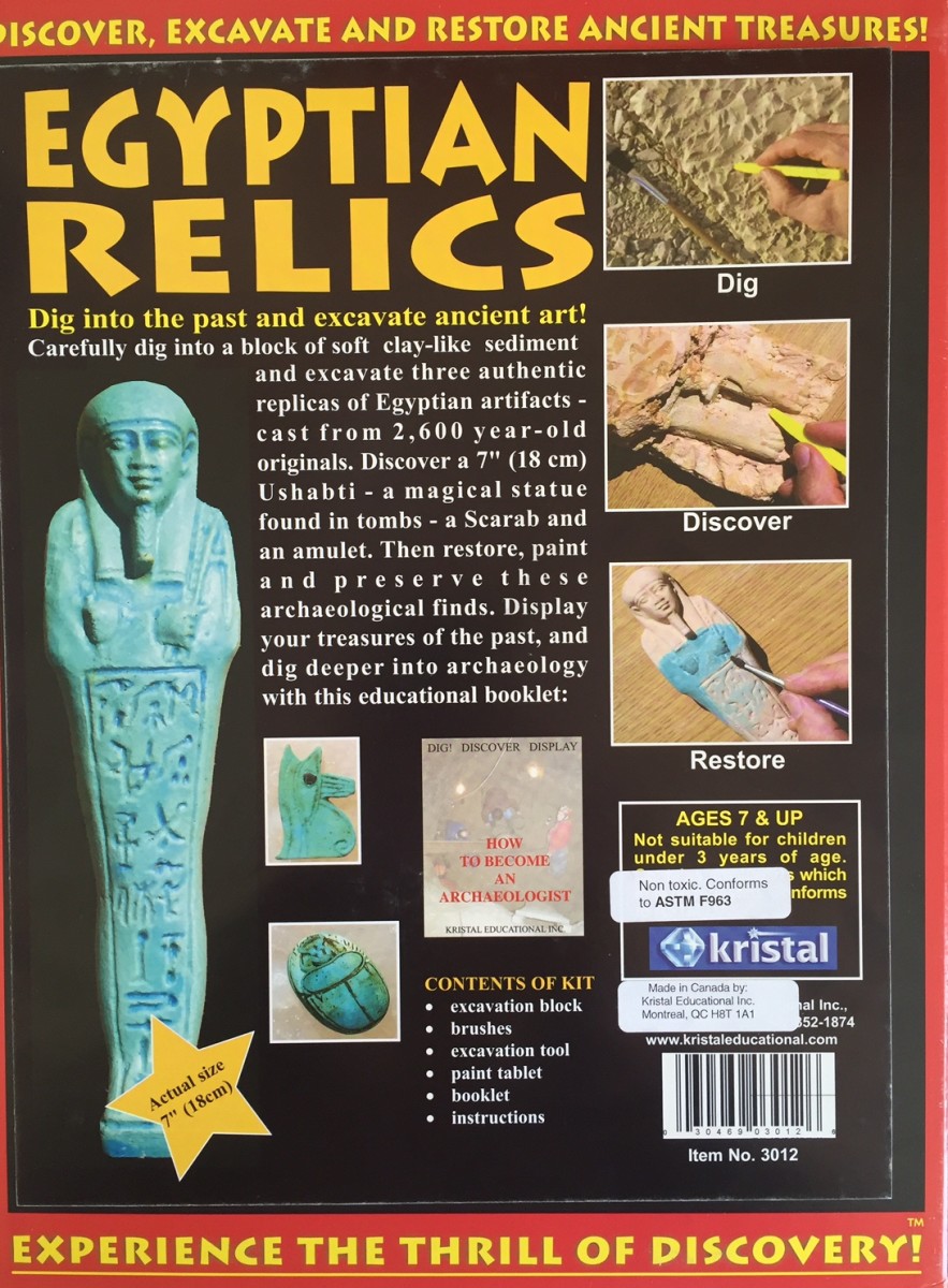 Egyptian Mummy Archaeology Dig & Painting Kit Excavate Discover then Decorate 