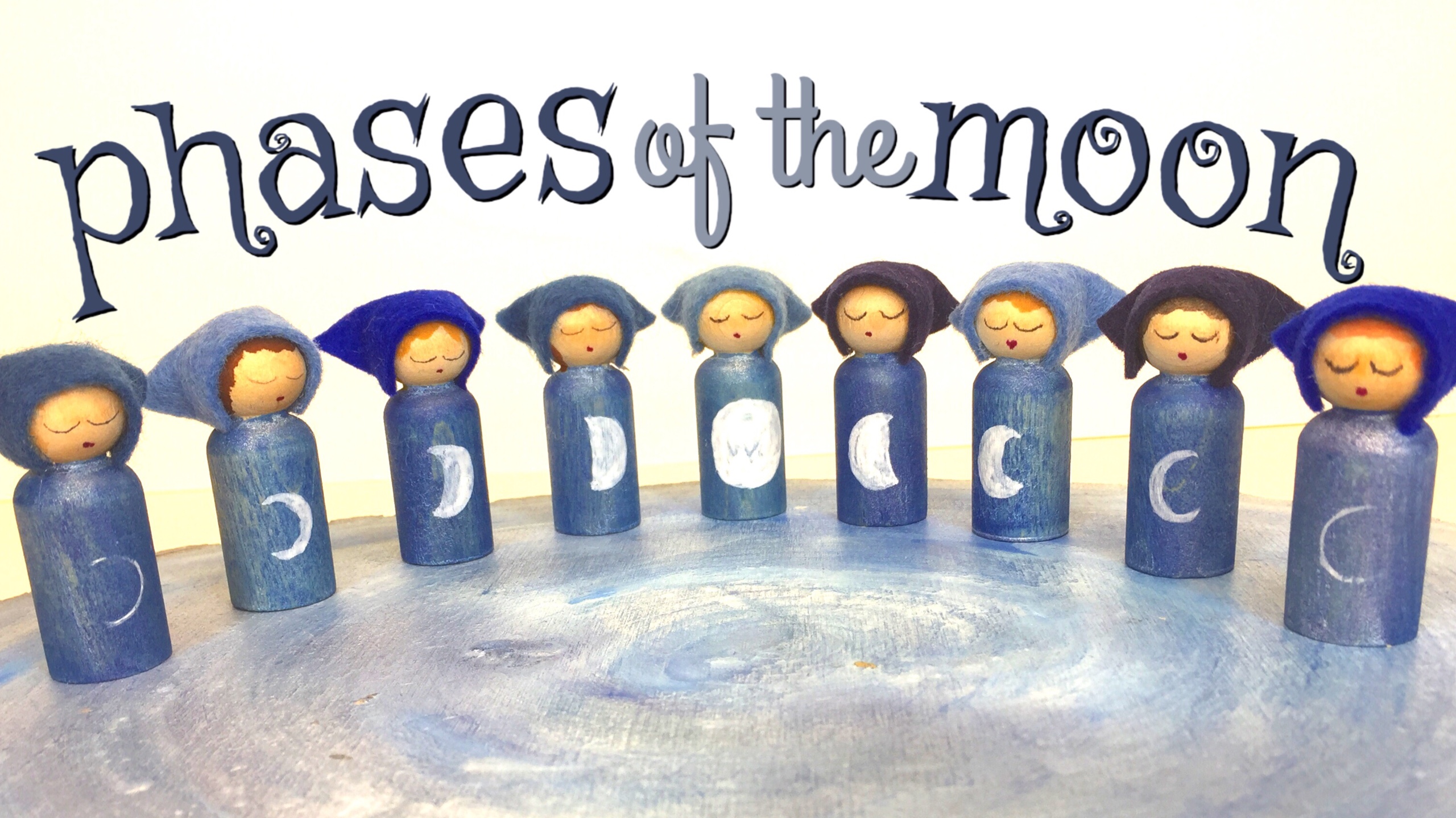 PHASES OF THE MOON PEG DOLL TUTORIAL