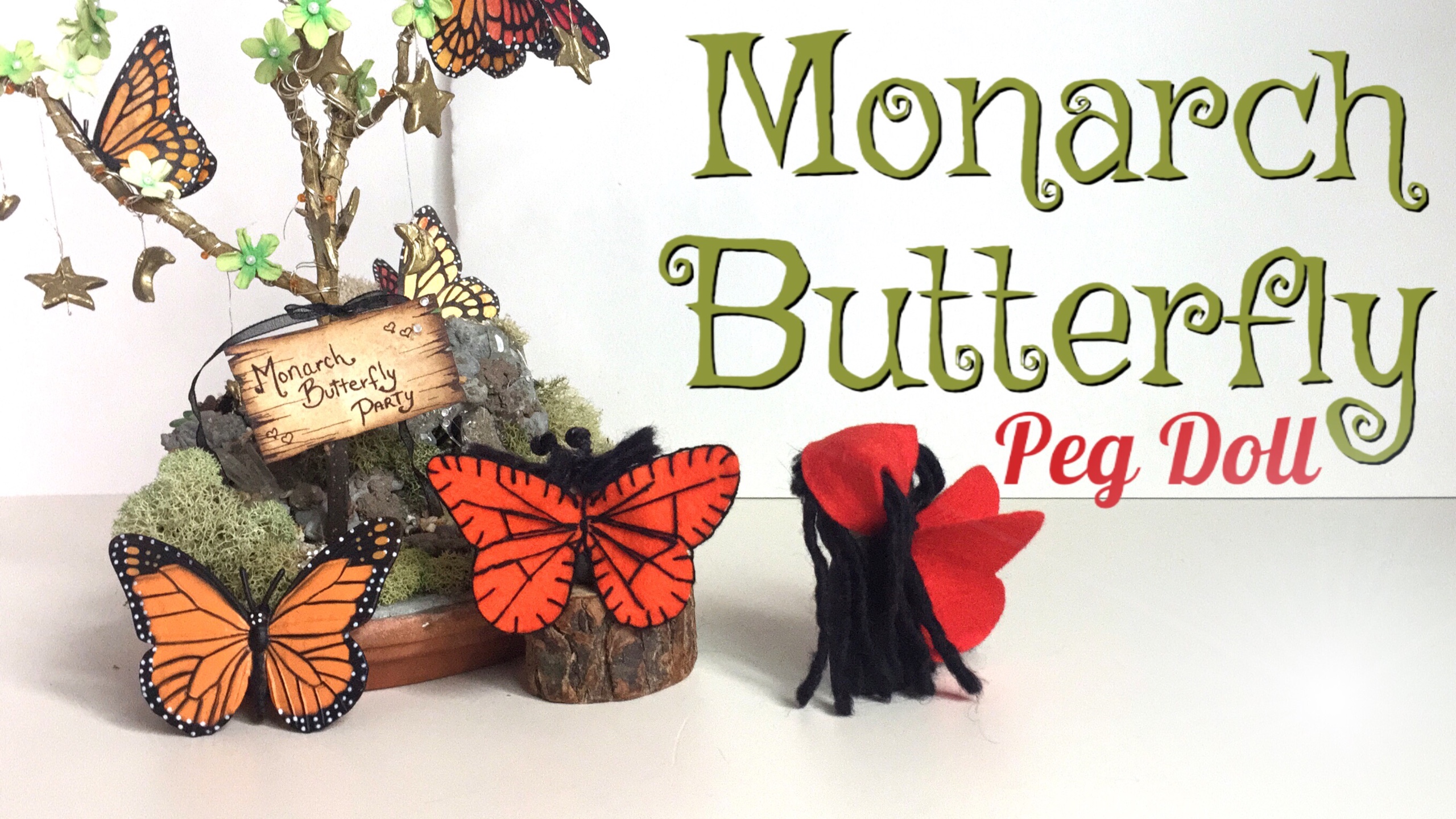 MONARCH BUTTERFLY PEG DOLL